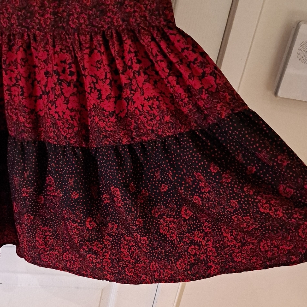 145 - Topshop Red and Black Floral Pattern Dress Or Top - Picture 9 of 10